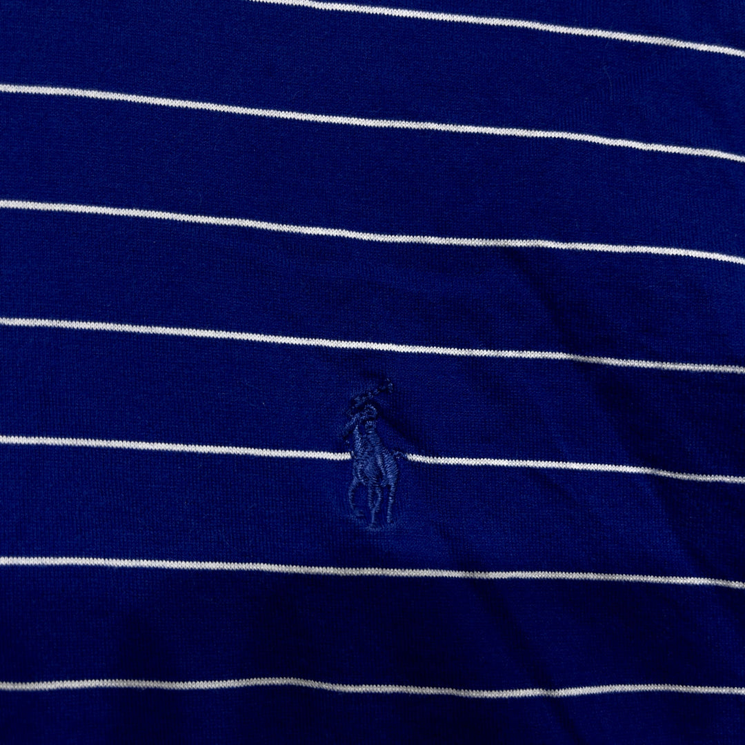 Vintage Polo Golf Blue Striped Shirt Size Medium