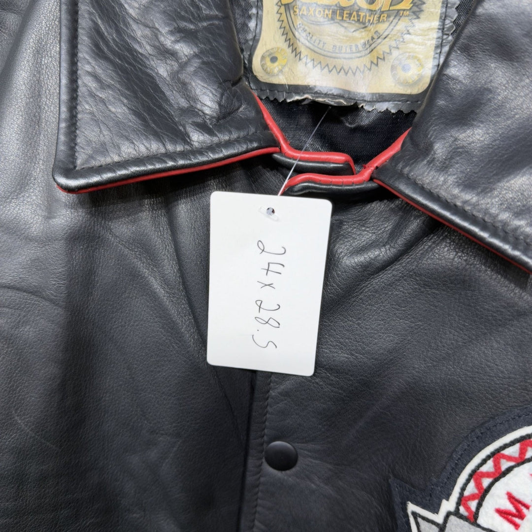 Vintage M.D. Cowan Drilling Rigs Odessa Leather Varsity Jacket Medium 2000s Oil