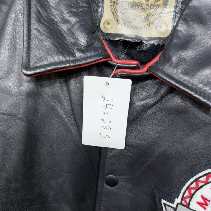 Vintage M.D. Cowan Drilling Rigs Odessa Leather Varsity Jacket Medium 2000s Oil