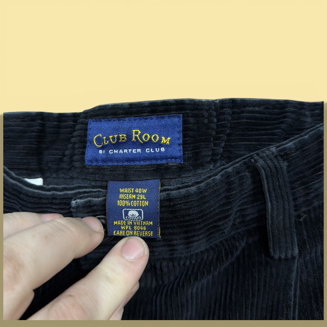 Vintage 2000s Club Room Black Corduroy Pants Size 36