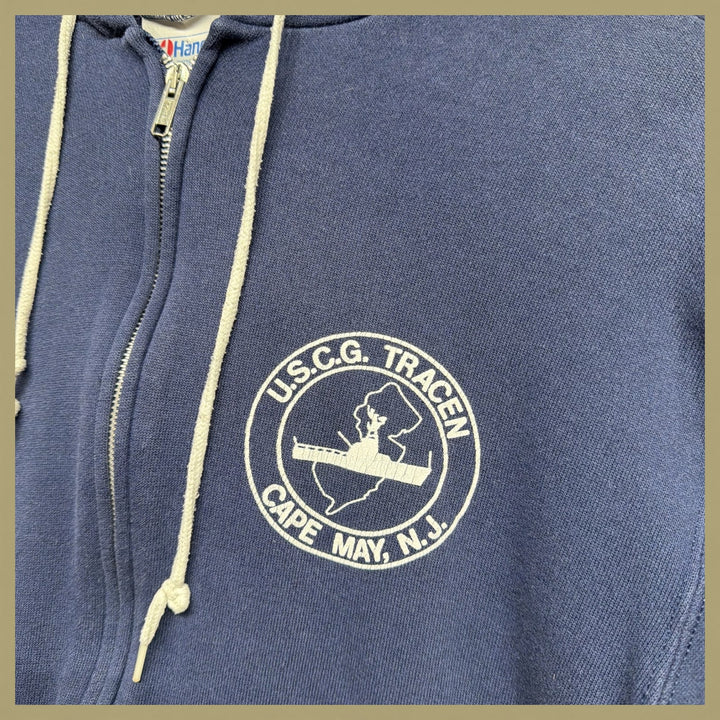 Vintage US Coast Guard 80s Zip up Hoodie Size Large