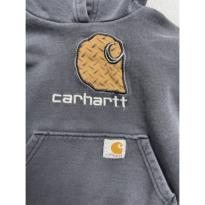 Youth Carharrt Embroidered Diamond Plate Logo Black Hoodie Size 5