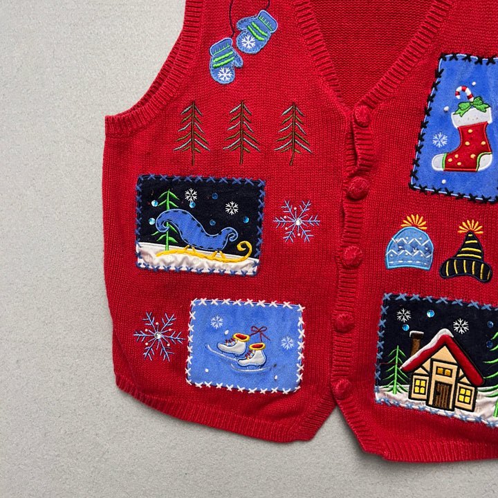 Vintage Holiday Editions Winter Sweater Vest Size Large