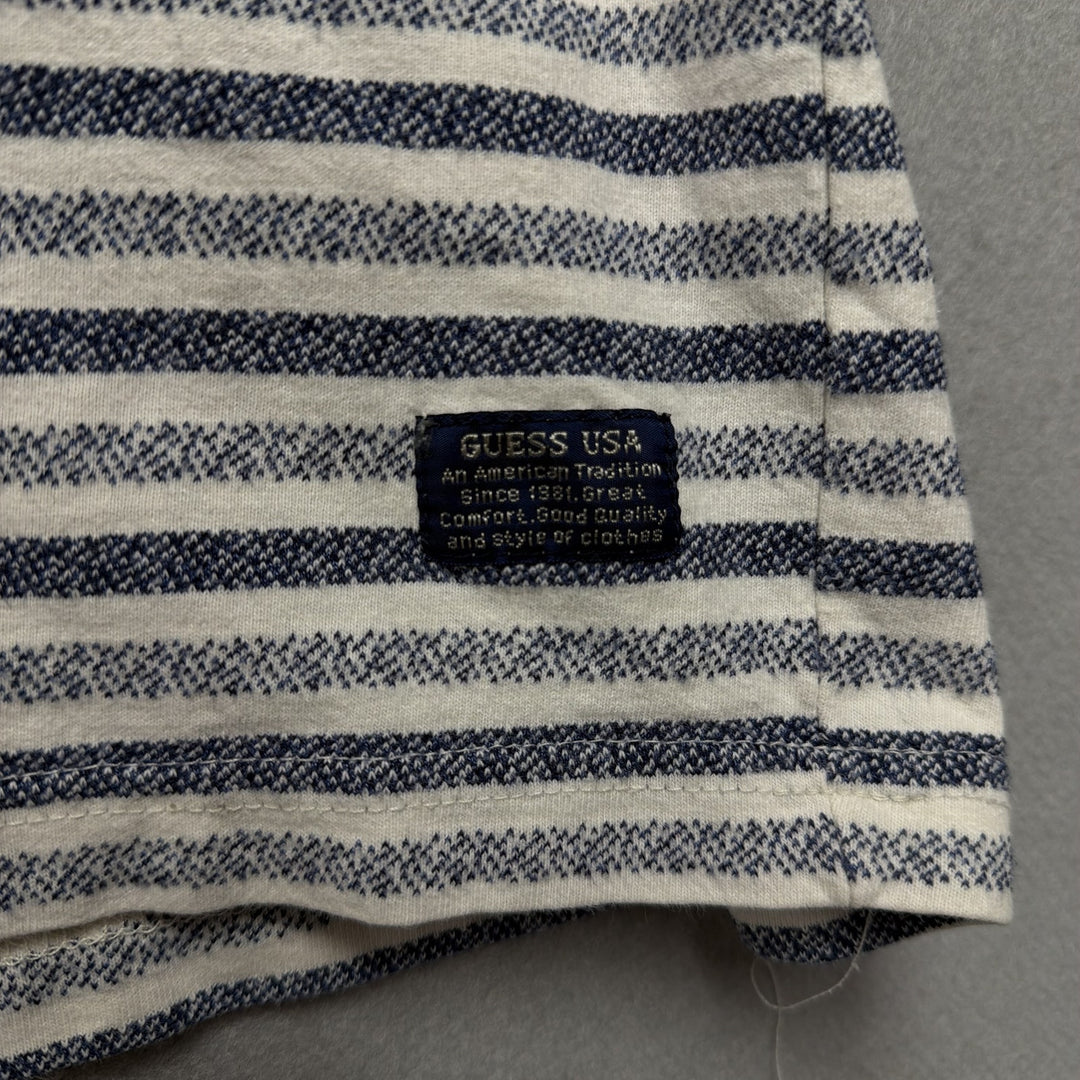 Vintage Guess Jeans Striped T Shirt Size Large