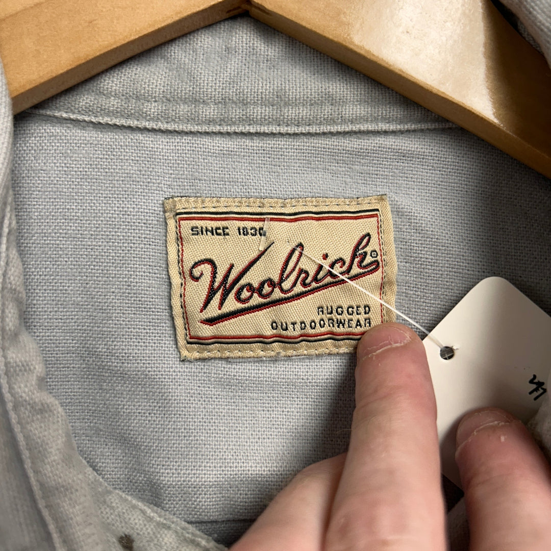 Vintage Woolrich Gray Canvas Workwear Button Up Men's XXL