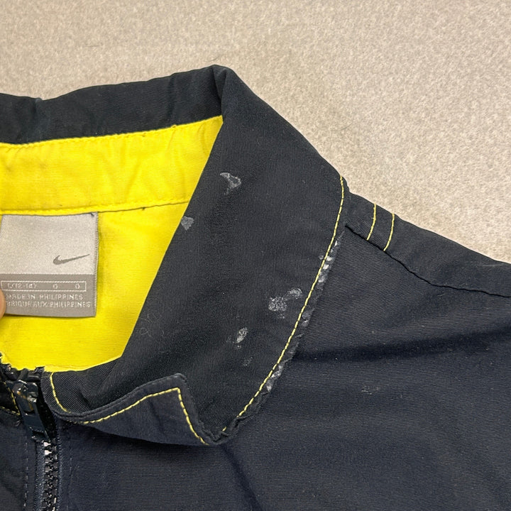 Vintage Y2K Nike Navy and Neon Green Windbreaker Jacket Size Large