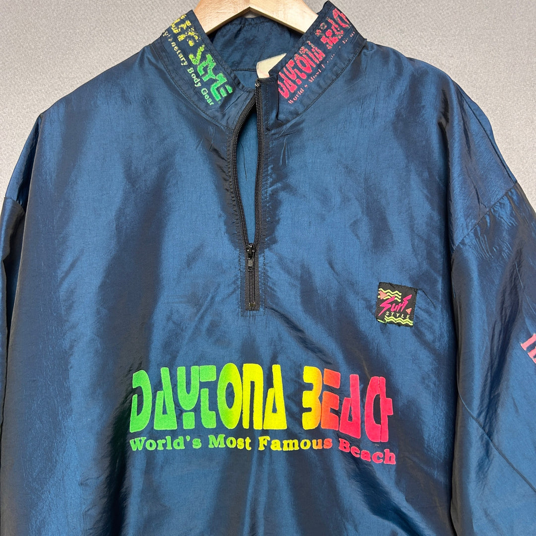 Vintage Surf Style Daytona Beach Windbreaker Jacket Size XXL