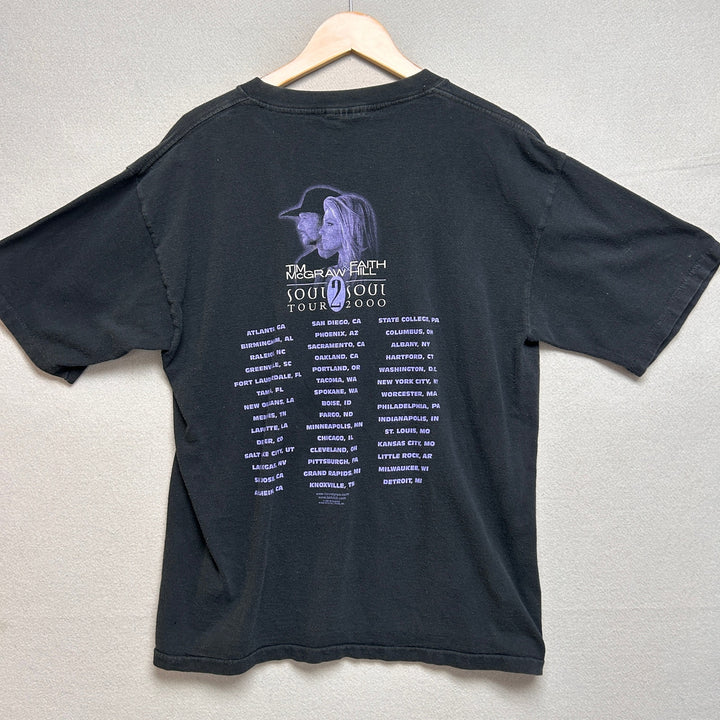 Y2K Tim McGraw & Faith Hill Souls Tour 2000 Concert Shirt Black Size L