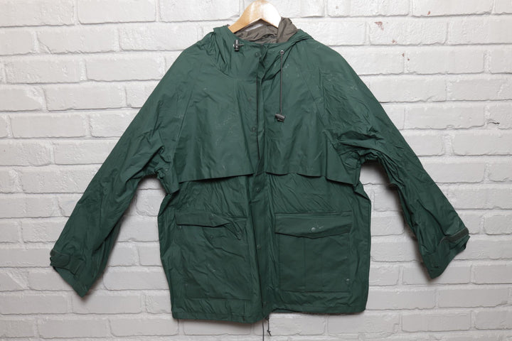 90s Vintage Green Pro Rainer Rain Jacket Size Large