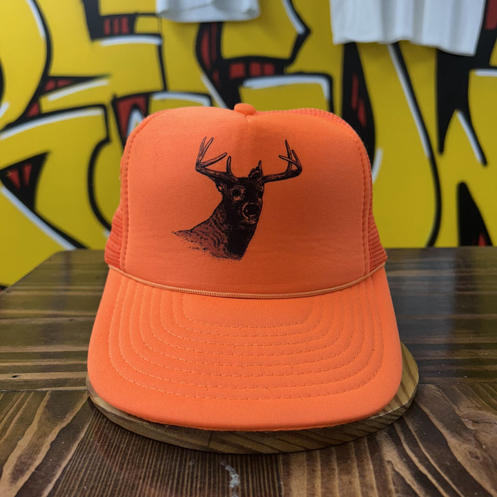 Orange Deer Vintage Snapback Trucker Hat 80s