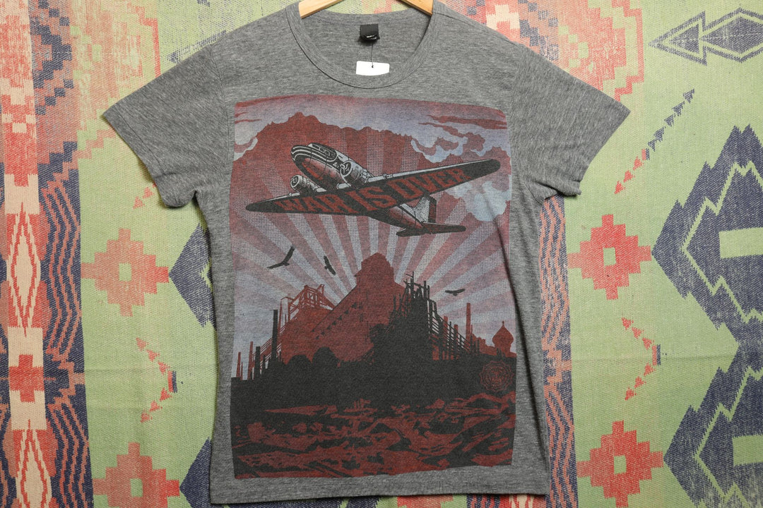 Obey War is Over Y2k Womens T Shirt 2000s Medium