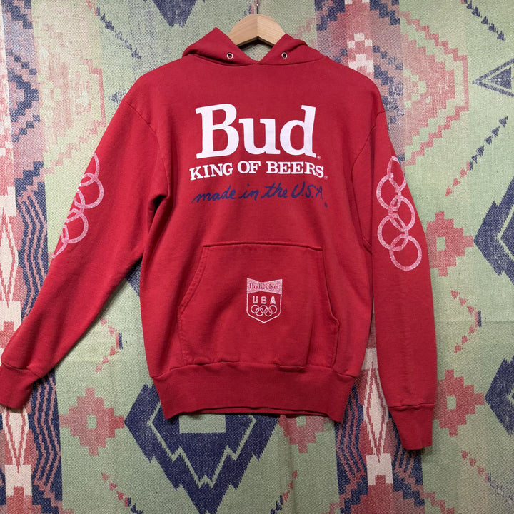 Bud King Of Beers Vintage USA Olympics Hoodie Medium 80s