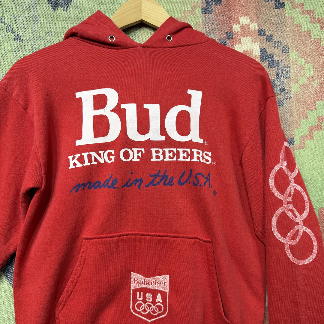 Bud King Of Beers Vintage USA Olympics Hoodie Medium 80s