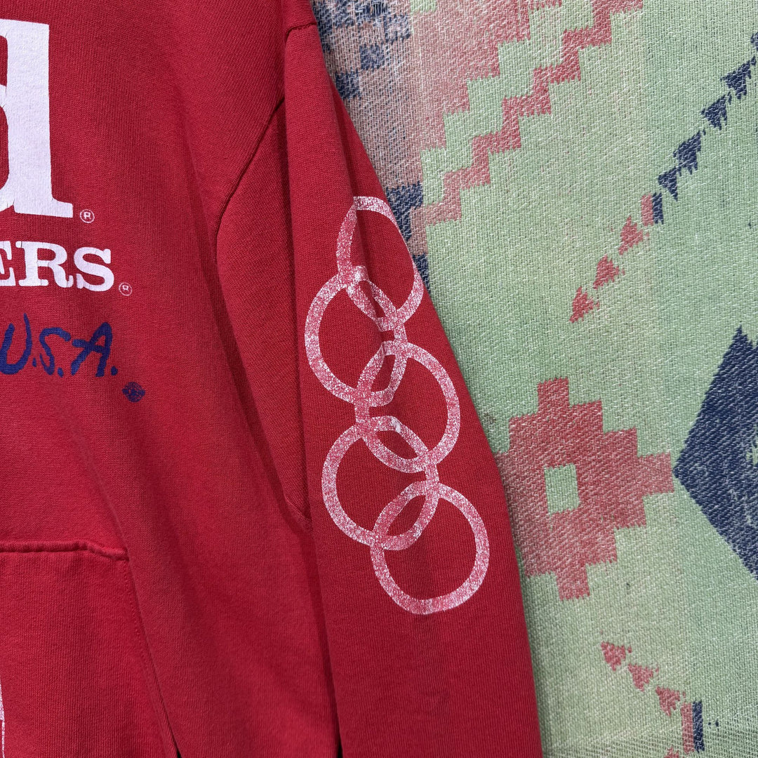 Bud King Of Beers Vintage USA Olympics Hoodie Medium 80s