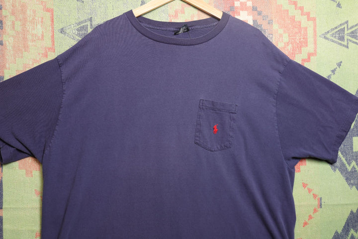 Polo Ralph Lauren Vintage Navy Pocket T Shirt 90s XXL