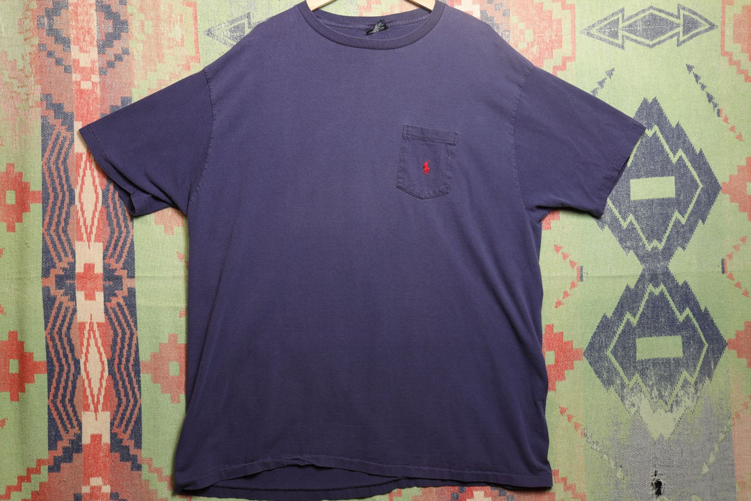 Polo Ralph Lauren Vintage Navy Pocket T Shirt 90s XXL