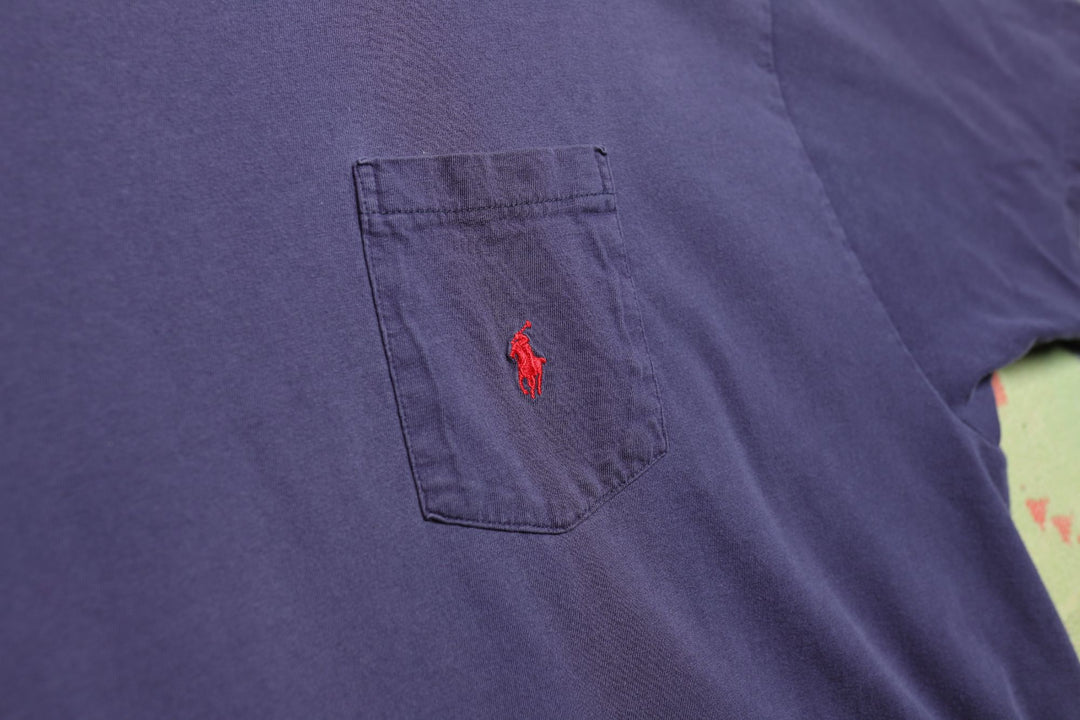 Polo Ralph Lauren Vintage Navy Pocket T Shirt 90s XXL