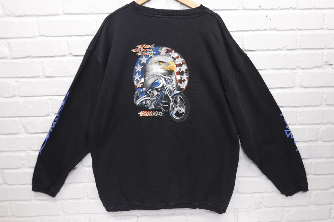Red River Run Vintage Biker Sweatshirt XL 2000s