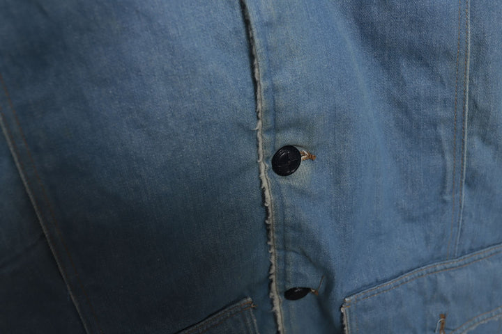 70s Vintage Roebucks Sherpa Denim Jacket Size Large