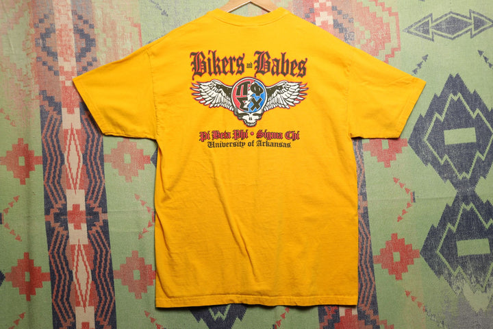 Pi Beta Phi Sigma Chi Bikers and Babes University of Arkansas Vintage T Shirt Large 2000s