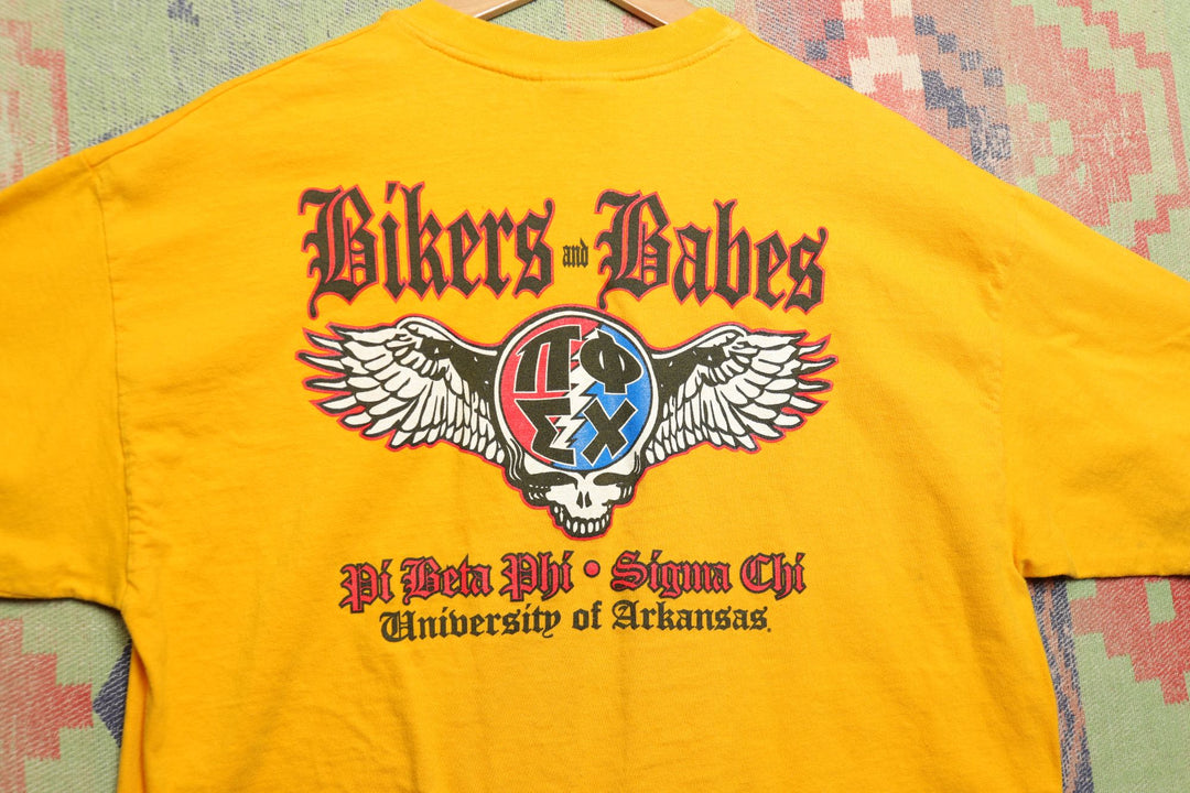Pi Beta Phi Sigma Chi Bikers and Babes University of Arkansas Vintage T Shirt Large 2000s