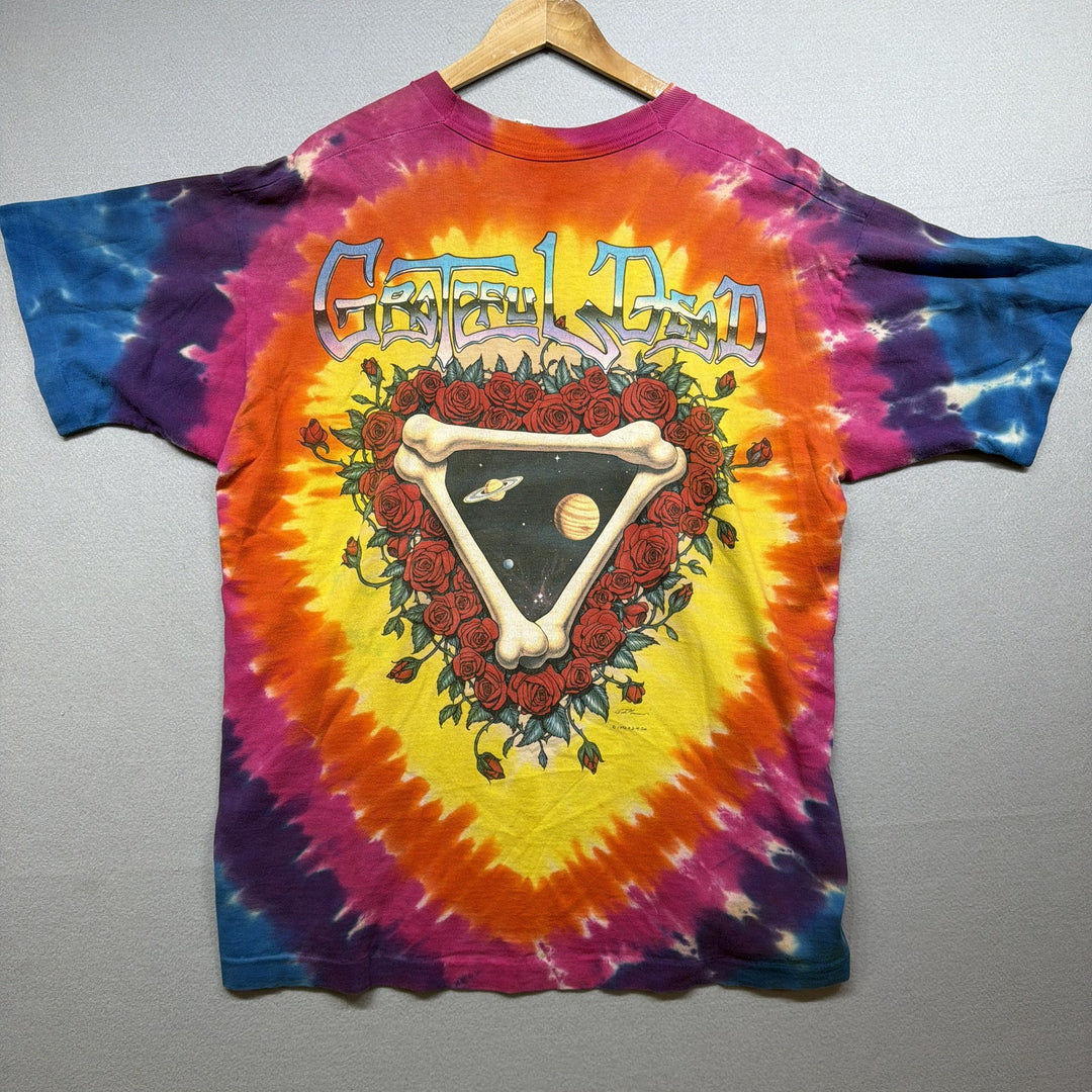 Vintage 90s Grateful Dead Space Your Face Liquid Blue Tie Dye T Shirt Size XL