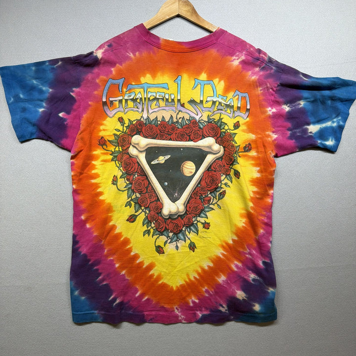Vintage 90s Grateful Dead Space Your Face Liquid Blue Tie Dye T Shirt Size XL