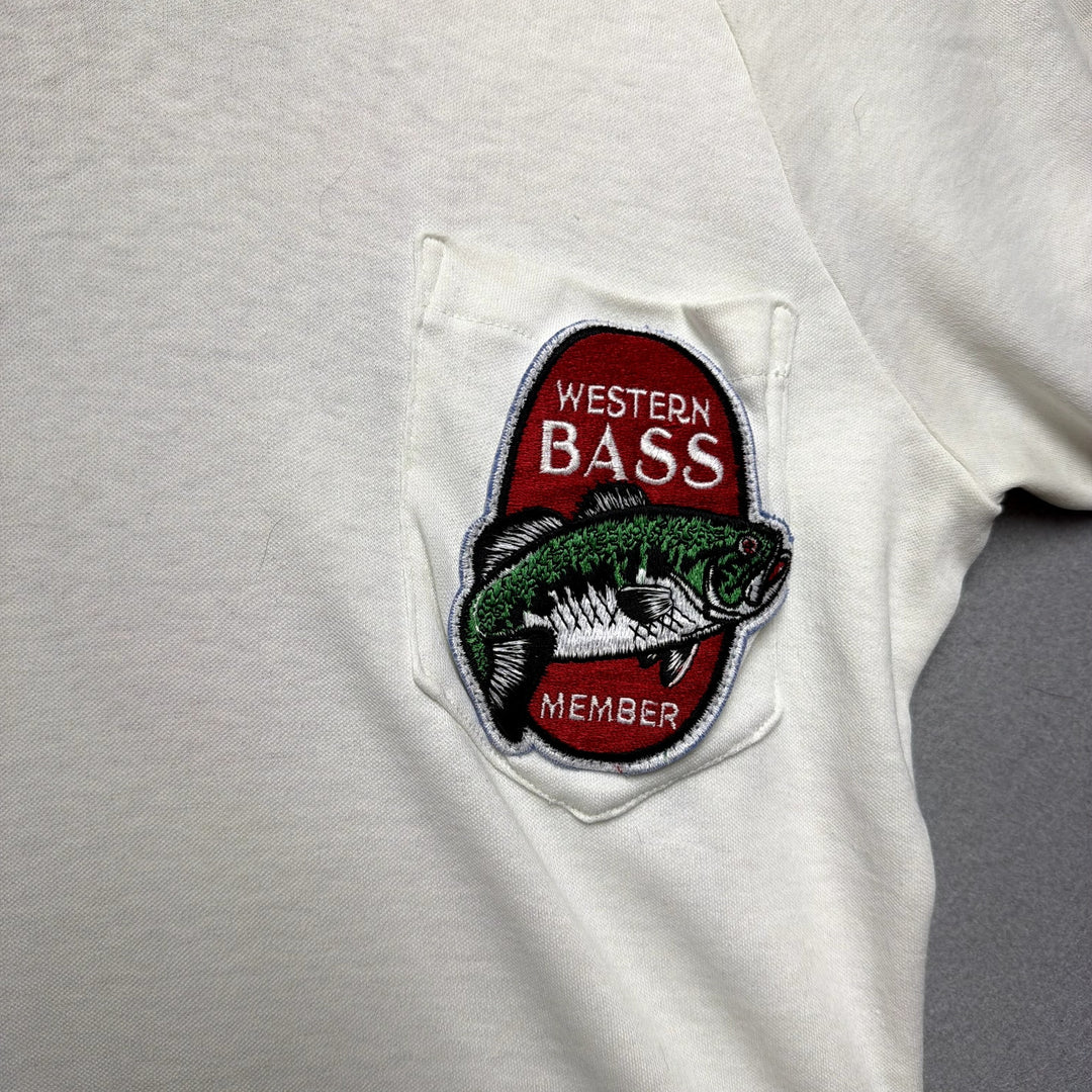 Vintage Western Bass Fishing Association Polo Shirt Size Large