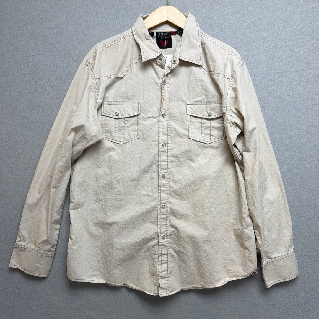 Vintage Y2K Attrak Button Down Shirt Size Large