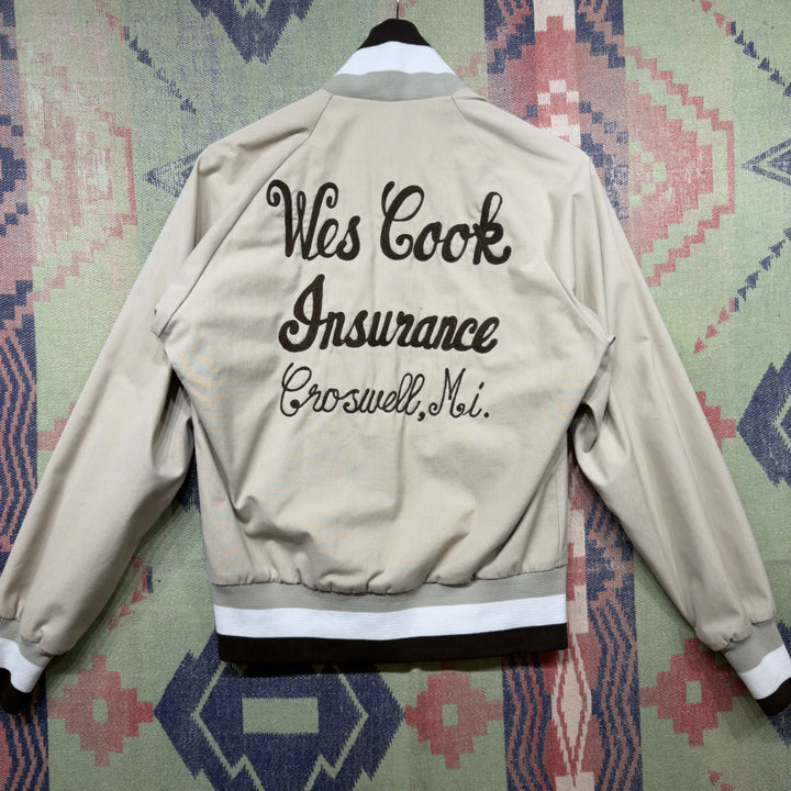 Wes Cook Insurance Vintage Chain stitch Jacket XS 70s