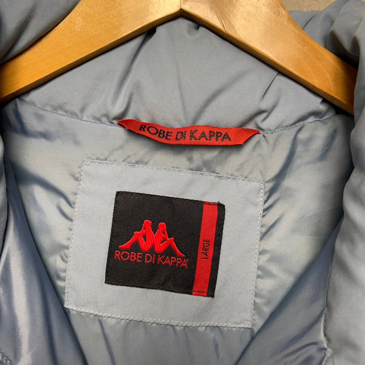 Kappa Long Down Puffer Coat Womens Large Light Blue Insulated Winter Jacket Coat