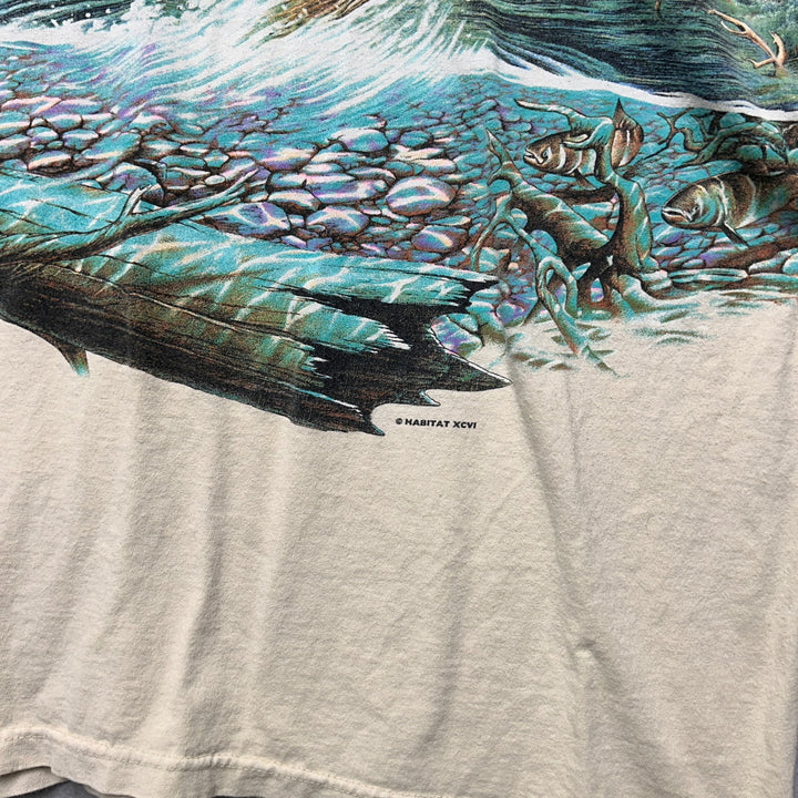 Vintage All Over Print Trout Fish T Shirt size XXL