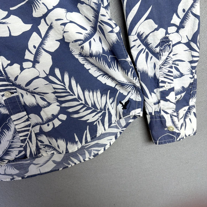 American Eagle Hawaiian Button Down Shirt Size Small