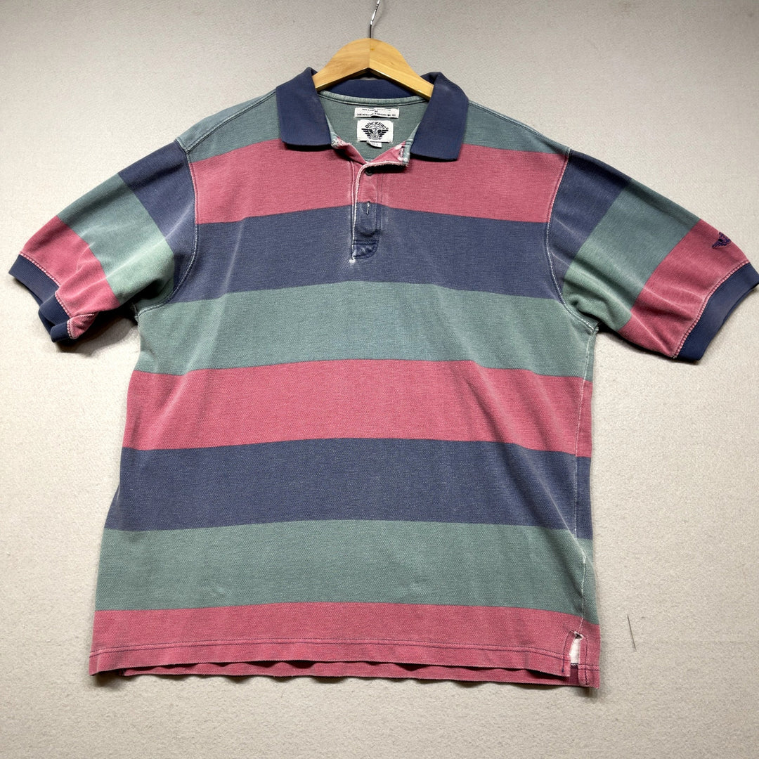 Vintage Dockers Faded Striped Polo shirt size Medium