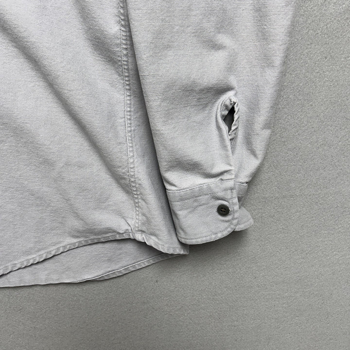 Vintage Woolrich Gray Canvas Workwear Button Up Men's XXL