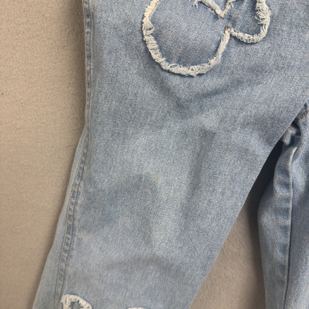Vintage Disney Mickey Mouse Kids Denim Overalls Size 6