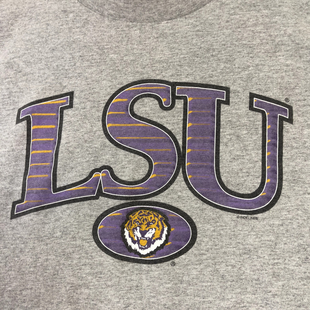 Vintage LSU Tigers Gray T Shirt Size Large