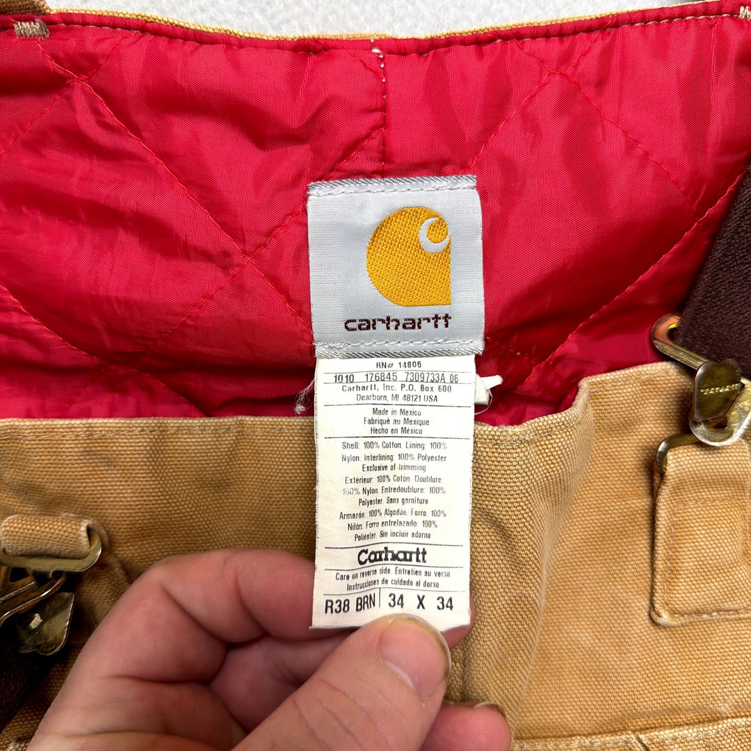 Carhartt R38 Insulated Overalls Size 34x34