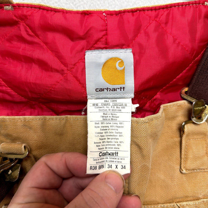 Carhartt R38 Insulated Overalls Size 34x34
