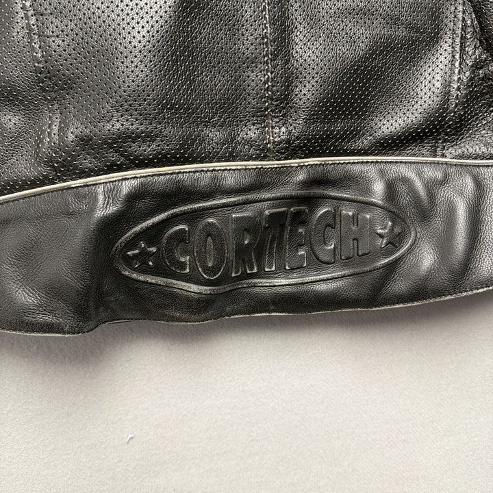Cortech Padded Motorcycle Riding Leather Jacket Size XL