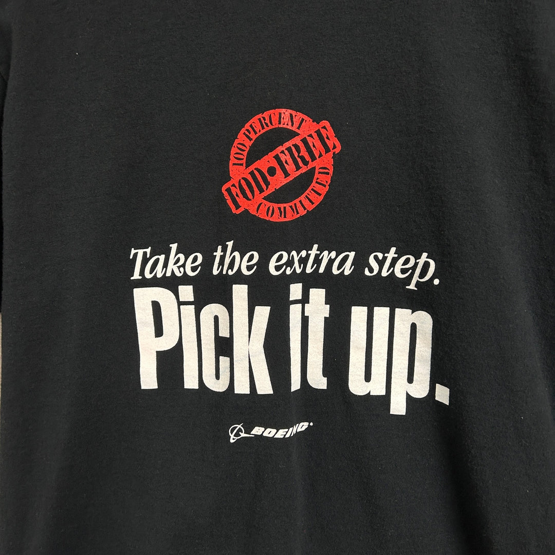 90's Boeing "Pick It Up" FOD Free Black Shirt Size Medium