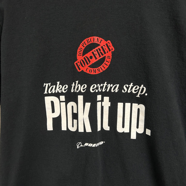 90's Boeing "Pick It Up" FOD Free Black Shirt Size Medium