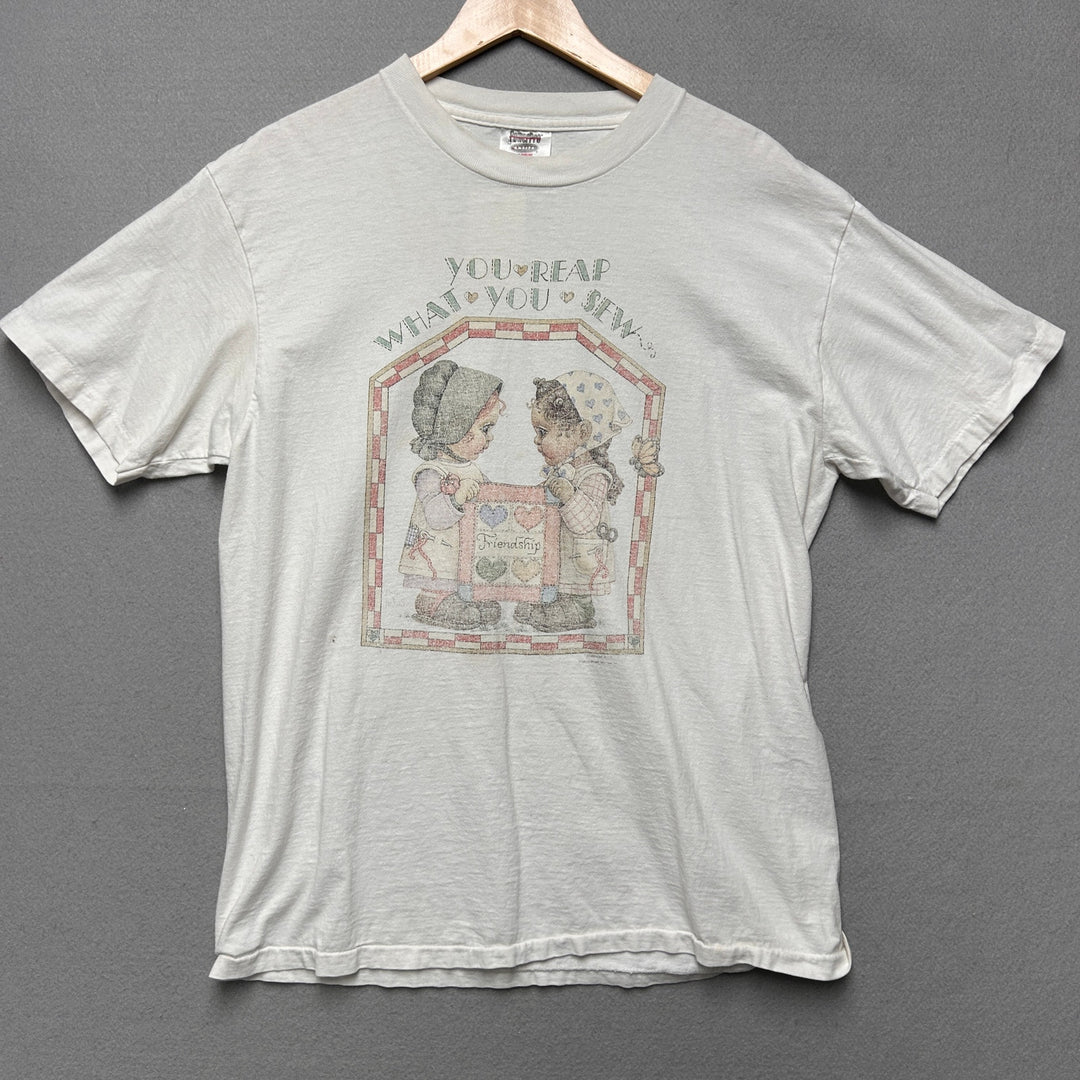 Vintage Reap What You Sew Friendship T shirt size Large