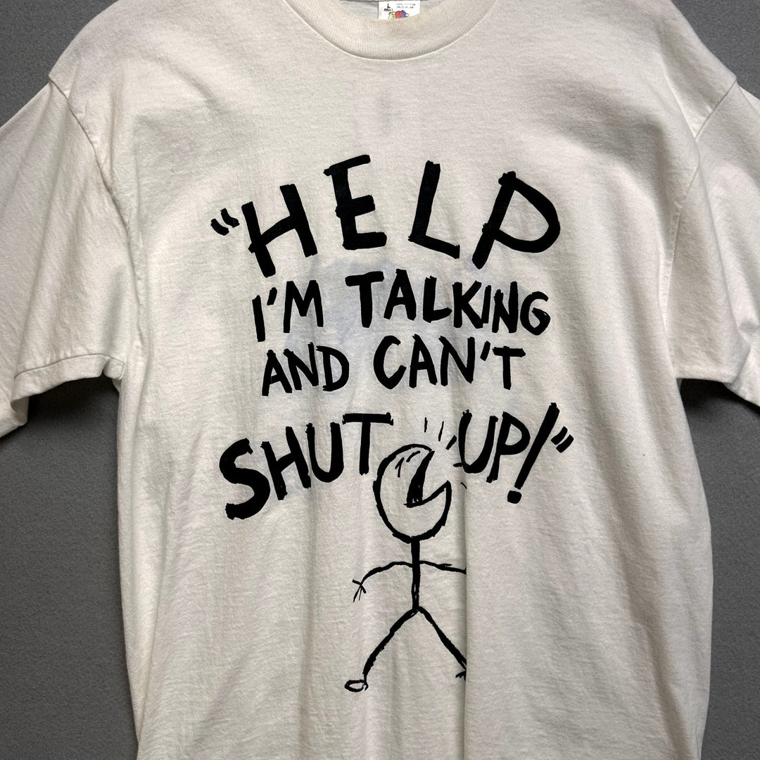 Vintage 90s Cant Shut Up T Shirt Size Large