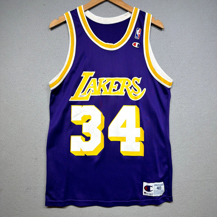 Vintage Shaquille O'neal Shaq Lakers Champion Jersey Size Medium