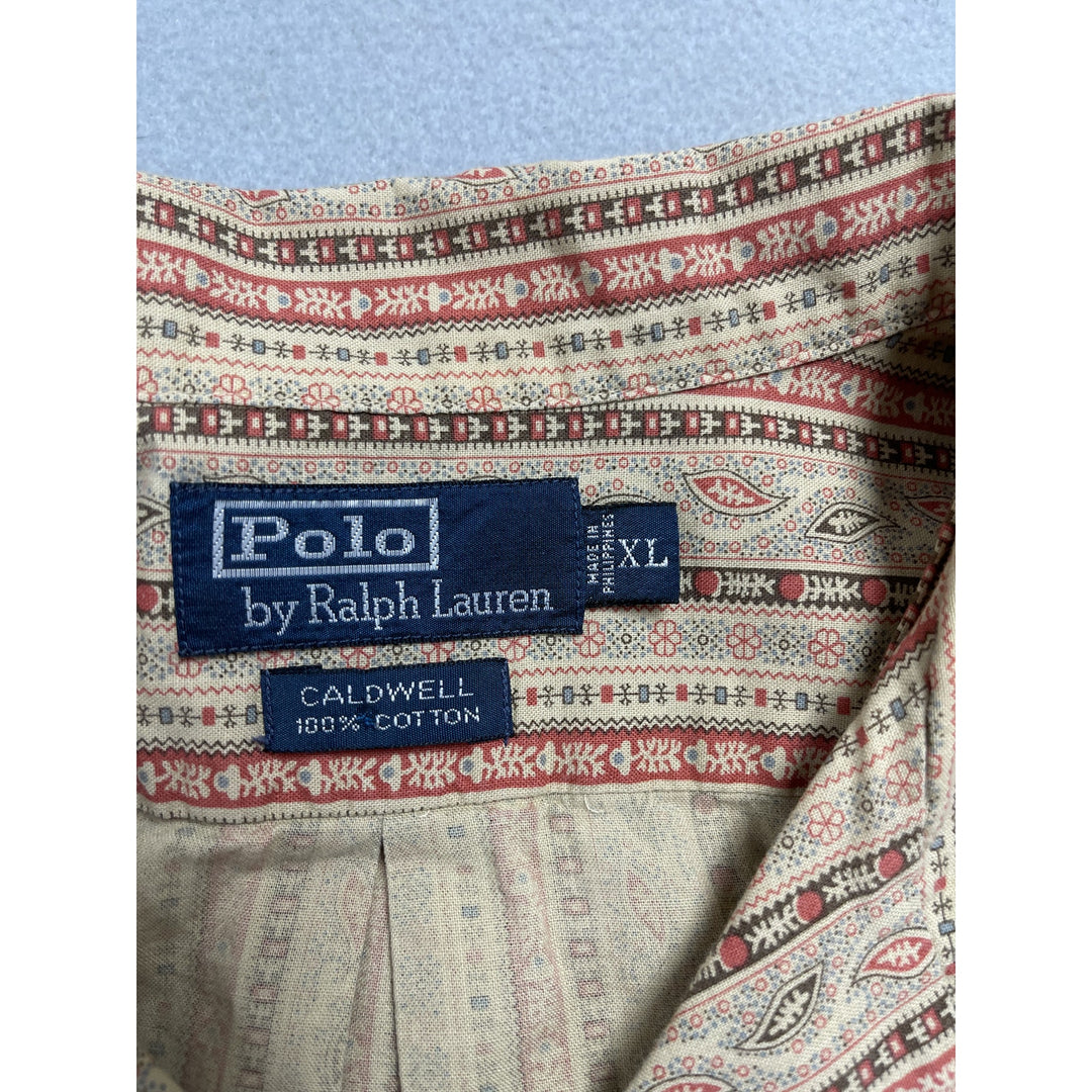 Polo Ralph Lauren Caldwell Shirt Camp Collar Hawaiian Bandana Paisley Shirt XL