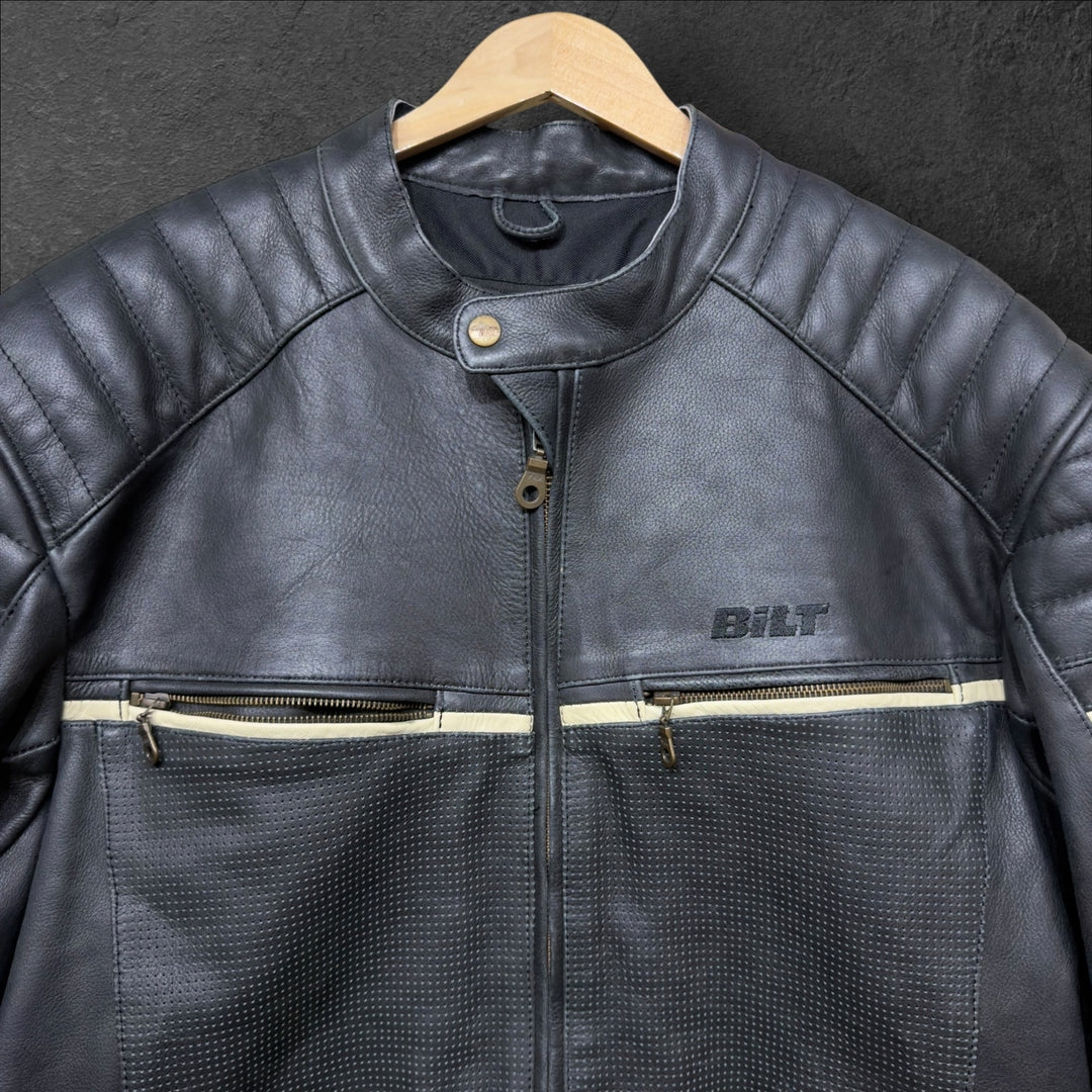 Vintage Custom Bilt 2000s Leather Moto Jacket Size 50