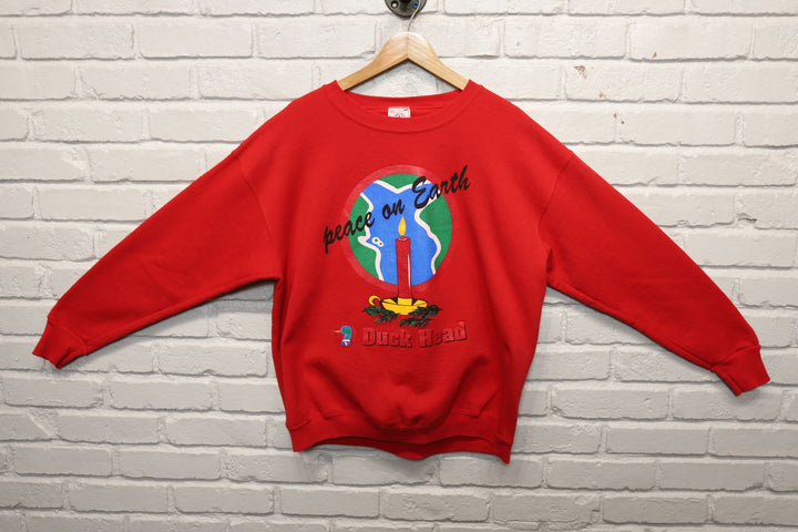 90s duckhead peace on earth sweatshirt size xl