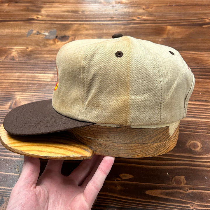 90's Tyson Foods Tan K Products Leather Strapback Hat