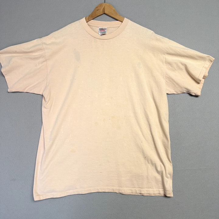 Vintage Oneita Peach Blank T Shirt Size XL